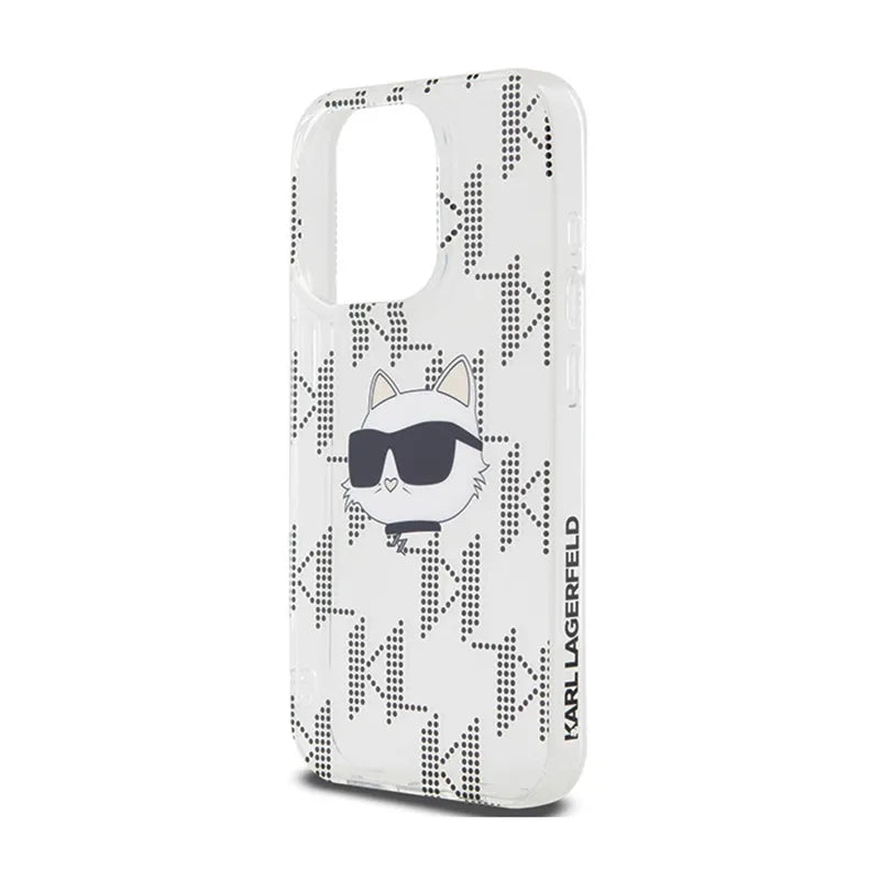„Karl Lagerfeld IML Choupette Head & Monogram“ – „iPhone 15 Pro“ dėklas (skaidrus)