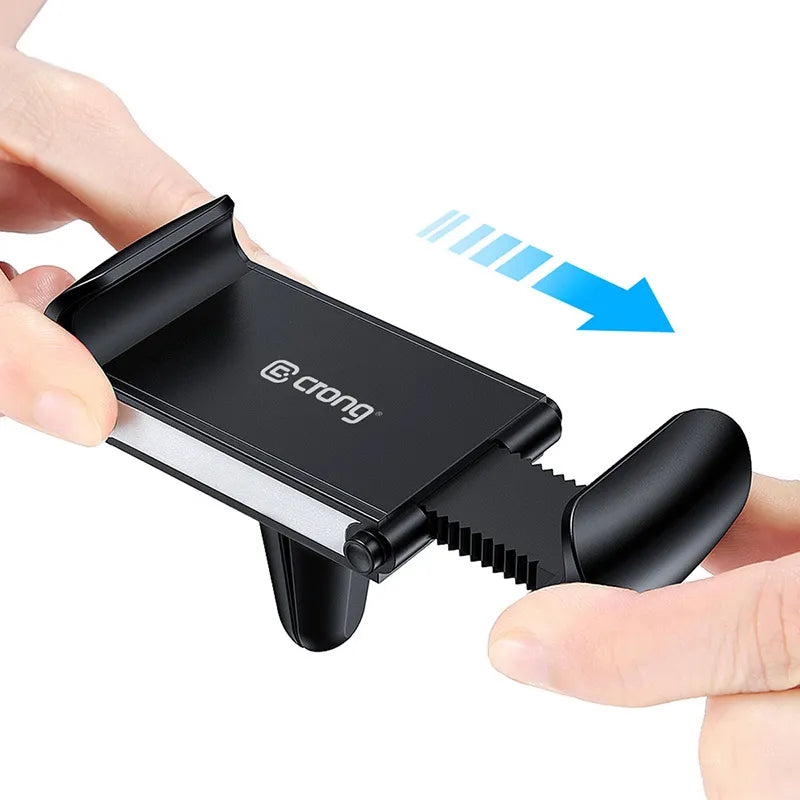 Crong Universal Smart Car Holder – universalus automobilinis telefono laikiklis 4"-6,5" telefonams (juodas)