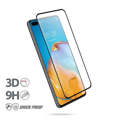 Crong 3D Armor Glass – 9H grūdintas stiklas visam Huawei P40 ekranui + montavimo rėmelis