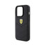Ferrari Quilted Metal Logo – dėklas iPhone 15 Pro (juodas)