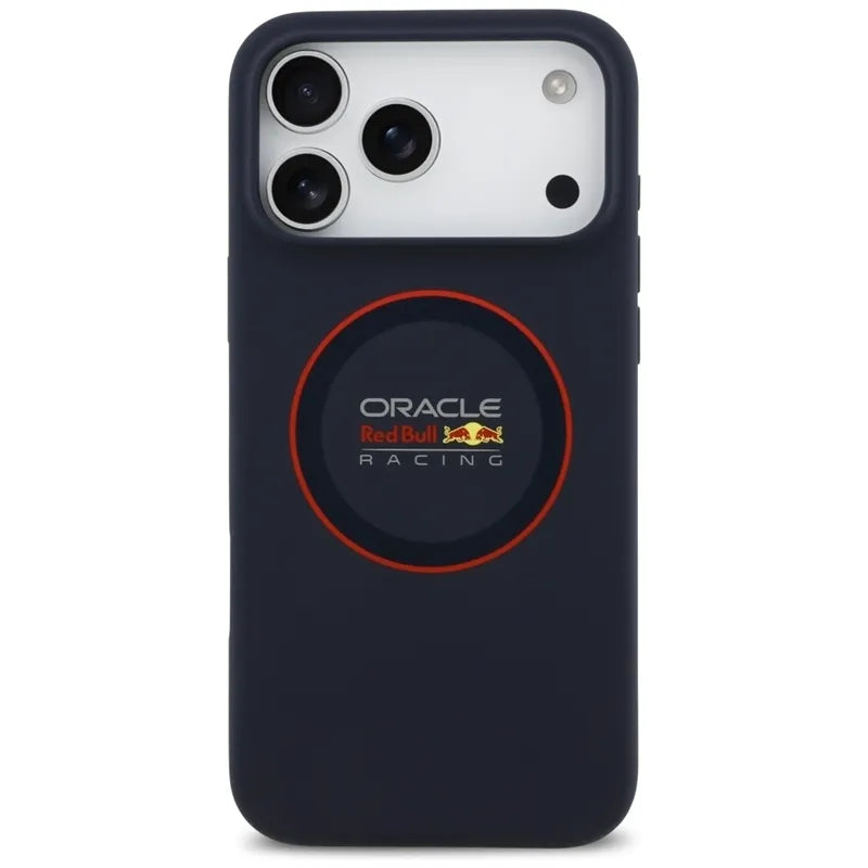 Red Bull Silicone Red Ring MagSafe – iPhone 17 Pro Max dėklas (tamsiai mėlynas)