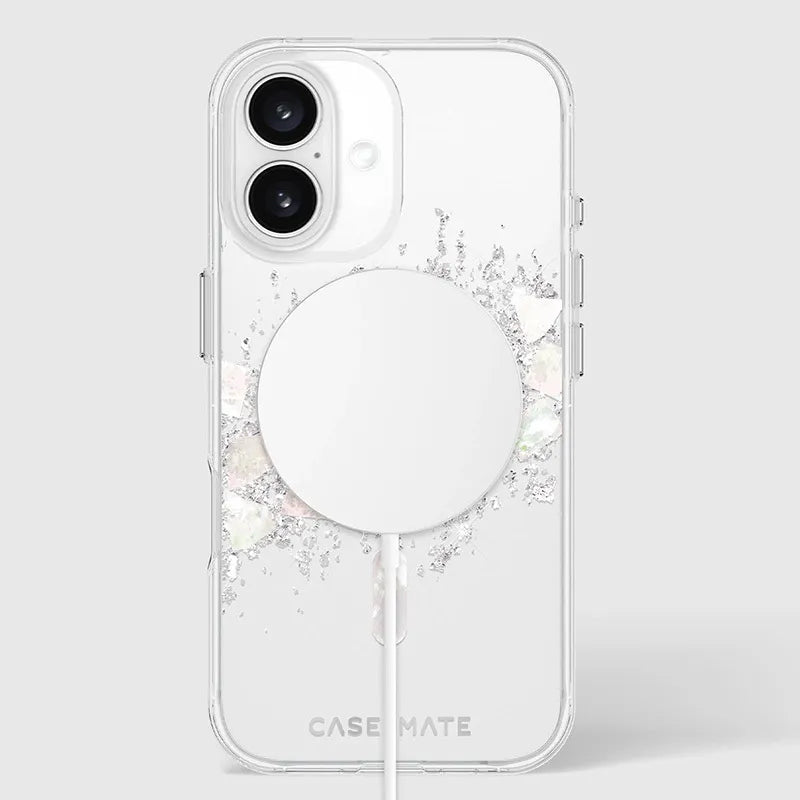 Case-Mate Karat MagSafe – dėklas iPhone 16 su perlamutro intarpais (A Touch of Pearl)