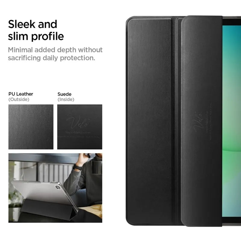 Spigen Smart Fold – dėklas Samsung Galaxy Tab A11+ / A9+ (juodas)