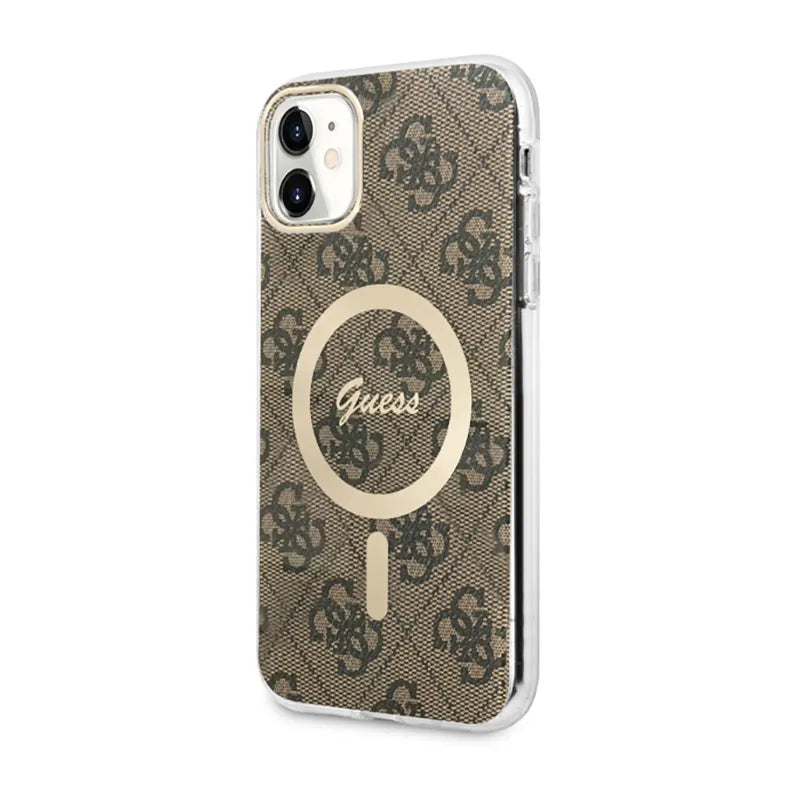 Guess 4G MagSafe – dėklas iPhone 11 (rudos spalvos)