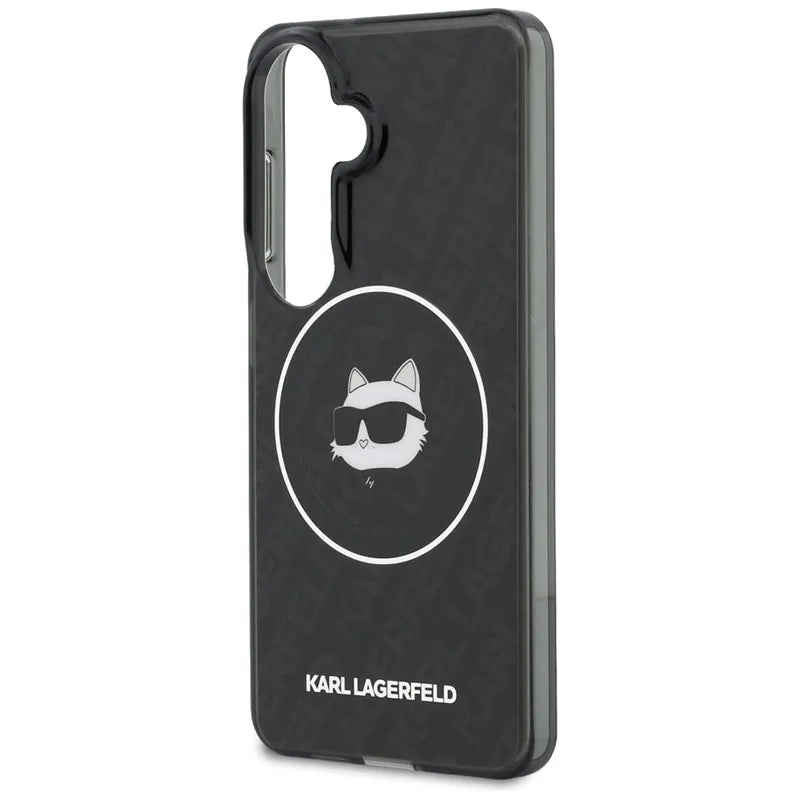 Karl Lagerfeld IML Repeated Choupette MagSafe – Samsung Galaxy S26 dėklas (juodas)