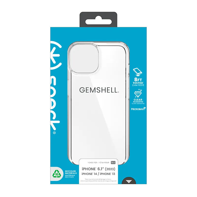 Speck Gemshell – iPhone 17e / 16e / 15 / 14 / 13 dėklas (skaidrus)