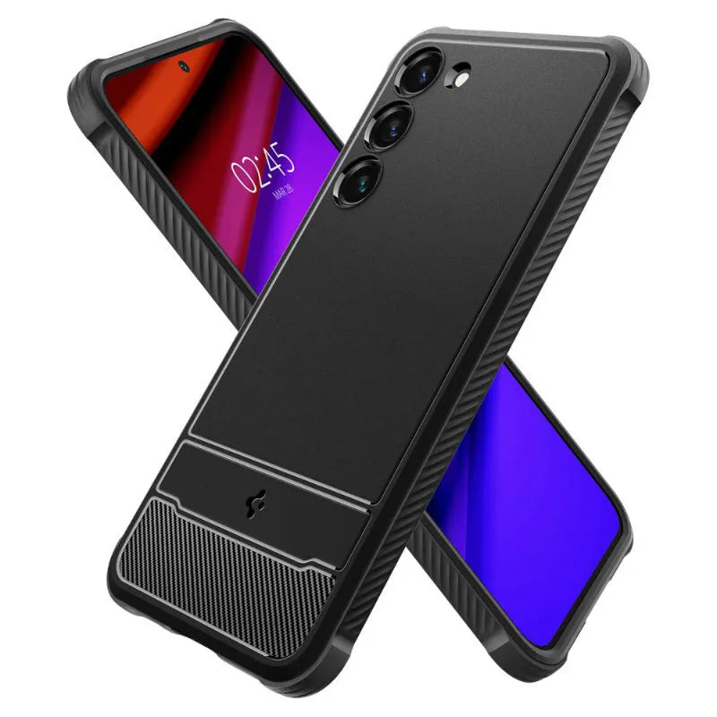 Spigen Rugged Armor – dėklas Samsung Galaxy S23 (Matte Black)