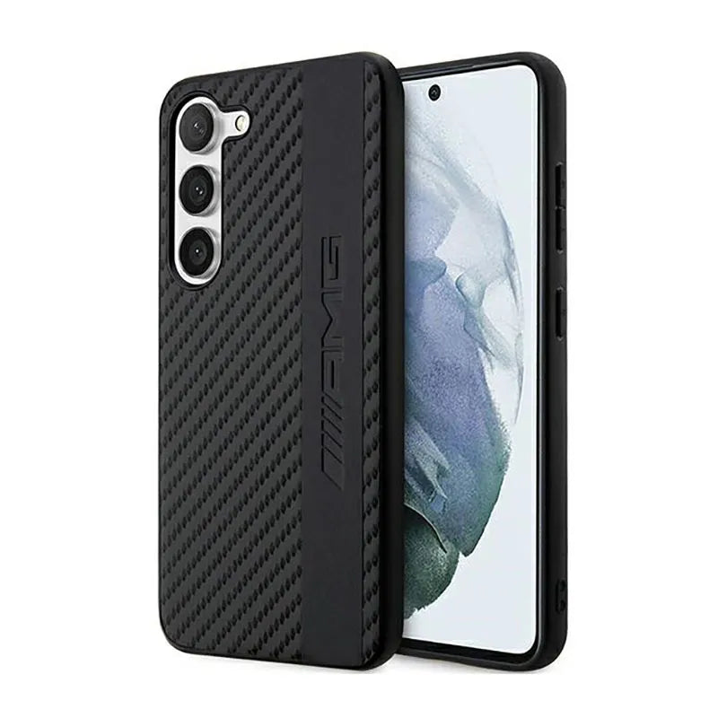 AMG Carbon Stripe & Embossed – dėklas Samsung Galaxy S23+ (juodas)