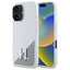 Karl Lagerfeld Silicone Shadow Metal Initial MagSafe – dėklas iPhone 16 (baltas)