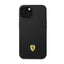 Ferrari Silicone Metal Logo – dėklas iPhone 14 (juodas)