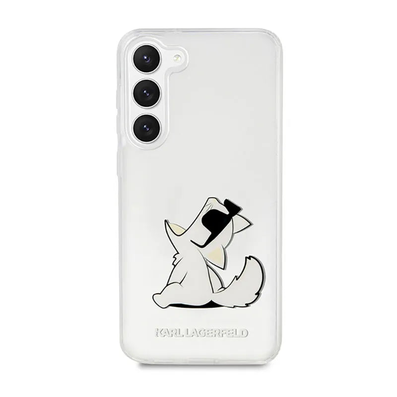 Karl Lagerfeld Choupette Fun – dėklas Samsung Galaxy S23+ (skaidrus)