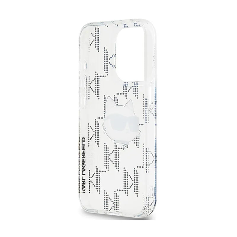 „Karl Lagerfeld IML Choupette Head & Monogram“ – „iPhone 15 Pro“ dėklas (skaidrus)
