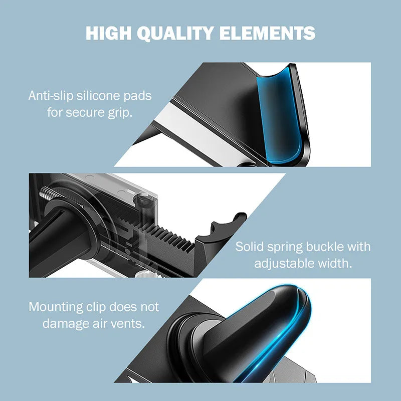 Crong Universal Smart Car Holder – universalus automobilinis telefono laikiklis 4"-6,5" telefonams (juodas)