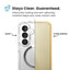 Speck Presidio Perfect-Clear Magnet – Samsung Galaxy S26+ MagSafe dėklas (Skaidrus/Skaidrus/Sidabrinis)
