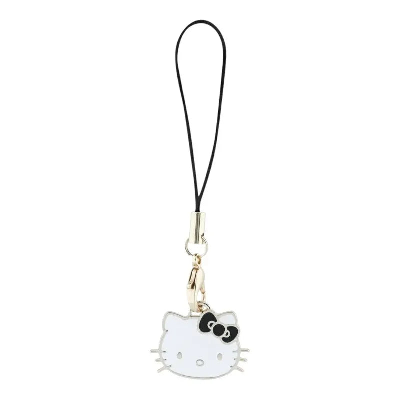 Hello Kitty telefono dirželis su Kitty galvutės pakabuku – telefono pakabukas (juodas)