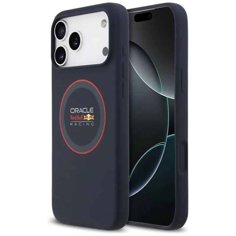 Red Bull Silicone Red Ring MagSafe – iPhone 17 Pro Max dėklas (tamsiai mėlynas)