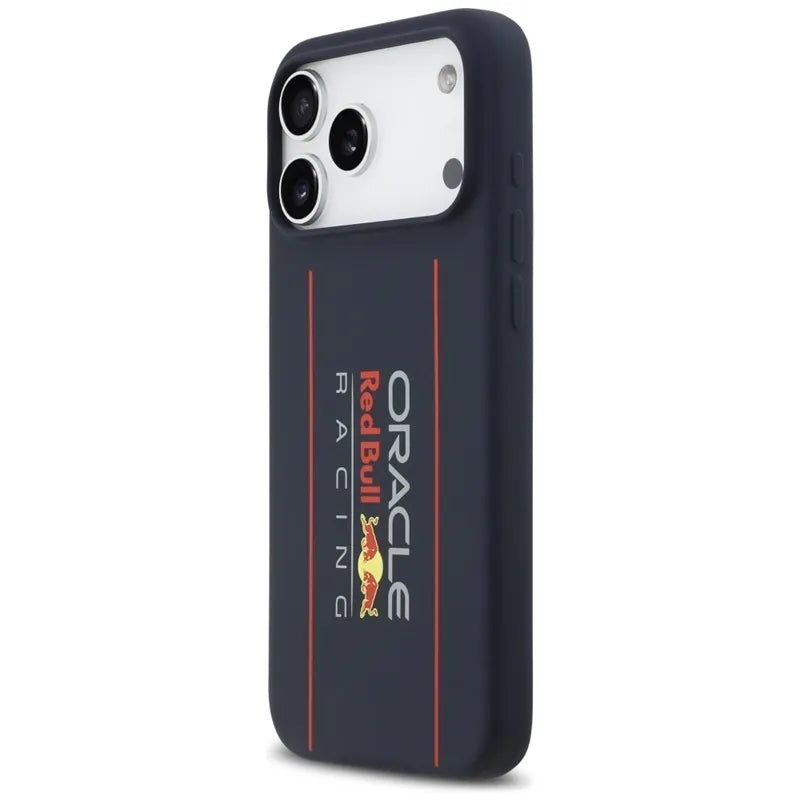 Red Bull Silicone Oversize Vertical Logo MagSafe – iPhone 17 Pro Max dėklas (tamsiai mėlynas)