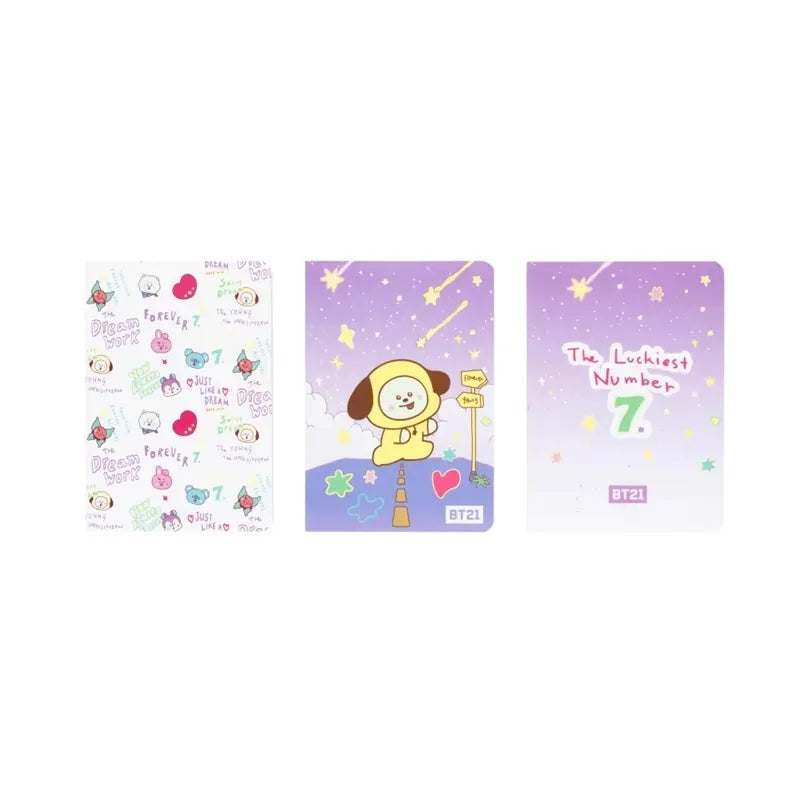 BT21 – A6 CHIMMY sąsiuvinių rinkinys (3 vnt.)