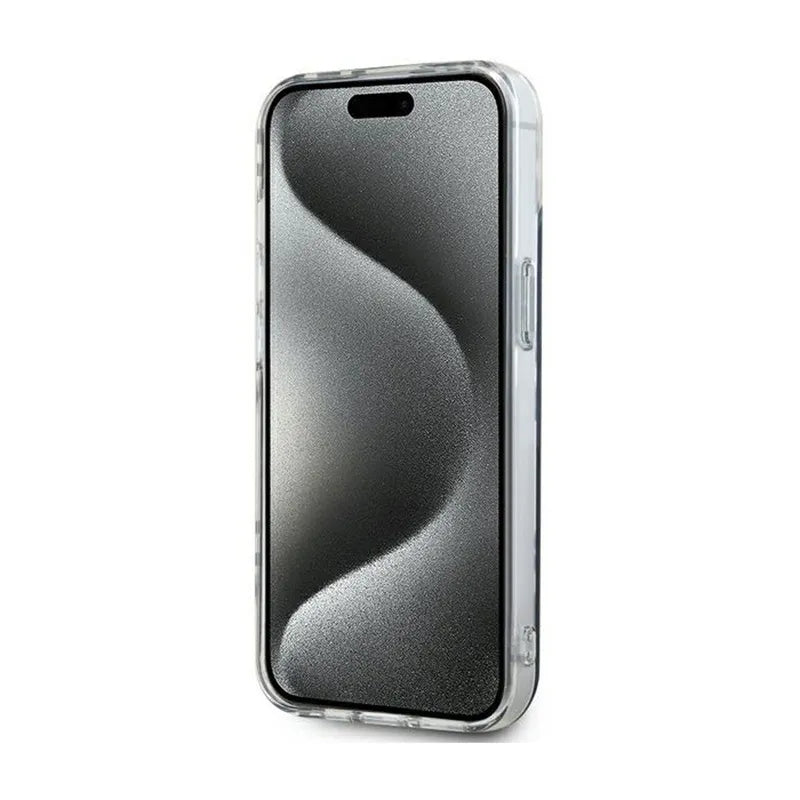 DKNY IML Checkered Mono Pattern – dėklas iPhone 15 Plus / 14 Plus (juodas)