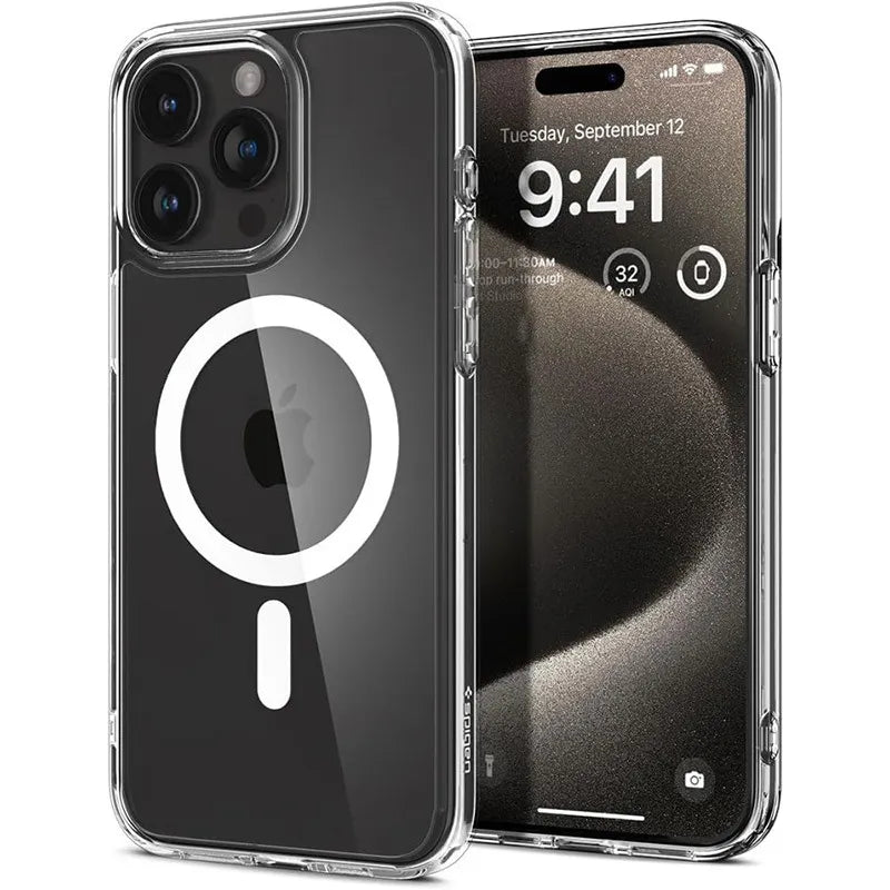 Spigen Ultra Hybrid MagSafe – dėklas, skirtas iPhone 15 Pro Max (baltas)