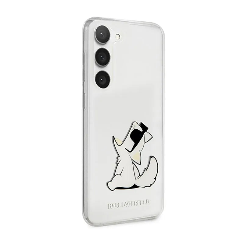 Karl Lagerfeld Choupette Fun – dėklas Samsung Galaxy S23+ (skaidrus)
