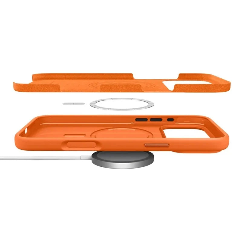 Spigen Silicone Fit Mag MagSafe – dėklas iPhone 17 Pro (Cosmic Orange)