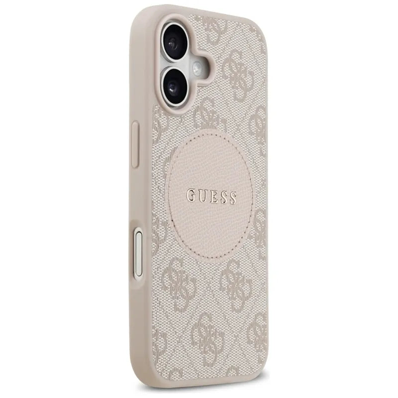 Guess 4G Circle Classic Logo MagSafe – dėklas iPhone 17 (rožinis)
