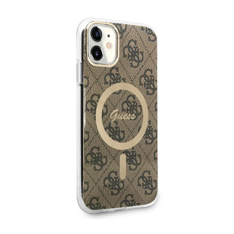 Guess 4G MagSafe – dėklas iPhone 11 (rudos spalvos)