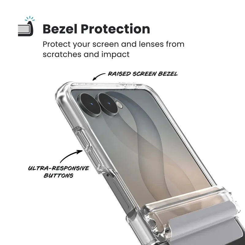Speck Presidio Perfect-Clear Magnet – Samsung Galaxy Z Flip 8 dėklas su MagSafe (skaidrus)