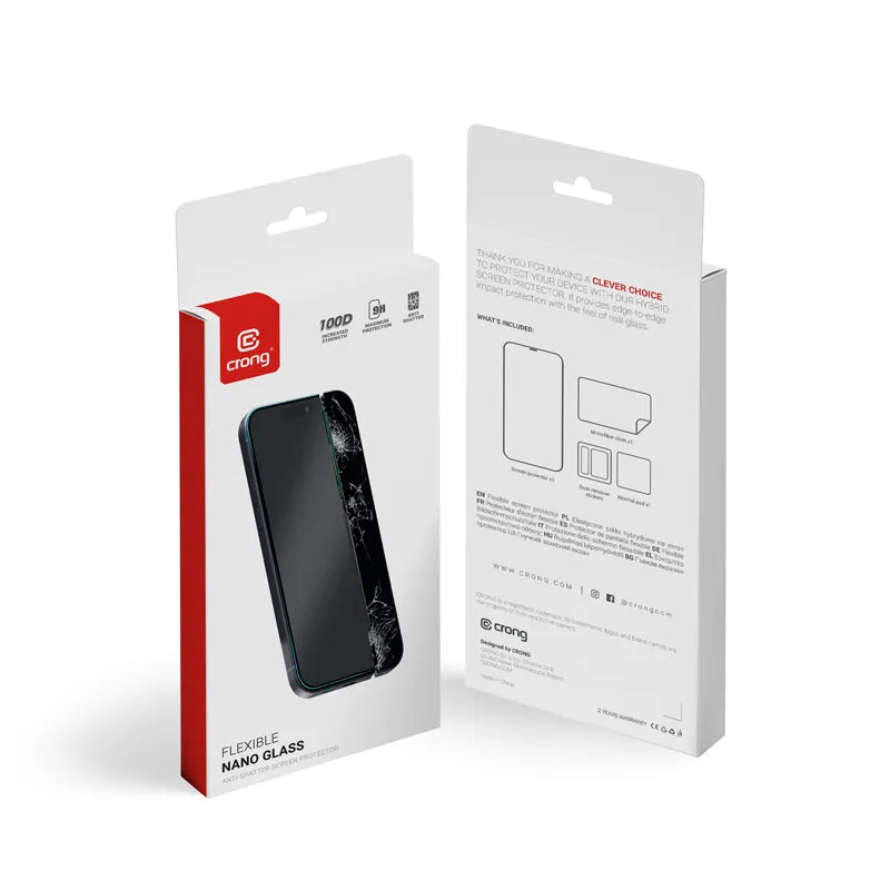 Crong Nano Glass – nedūžtantis hibridinis stiklas iPhone 15 Pro