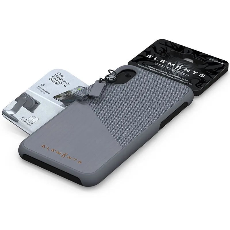 Nordic Elements Original Hel – dėklas iPhone Xs Max su tikro klevo medžio intarpu (pilkas)