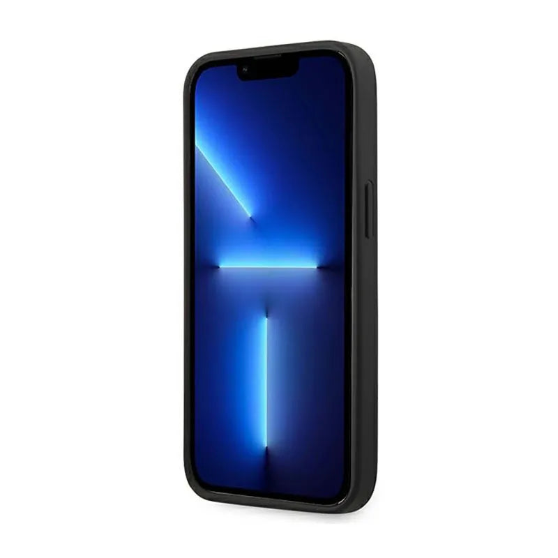 Ferrari Silicone Metal Logo – dėklas iPhone 14 (juodas)