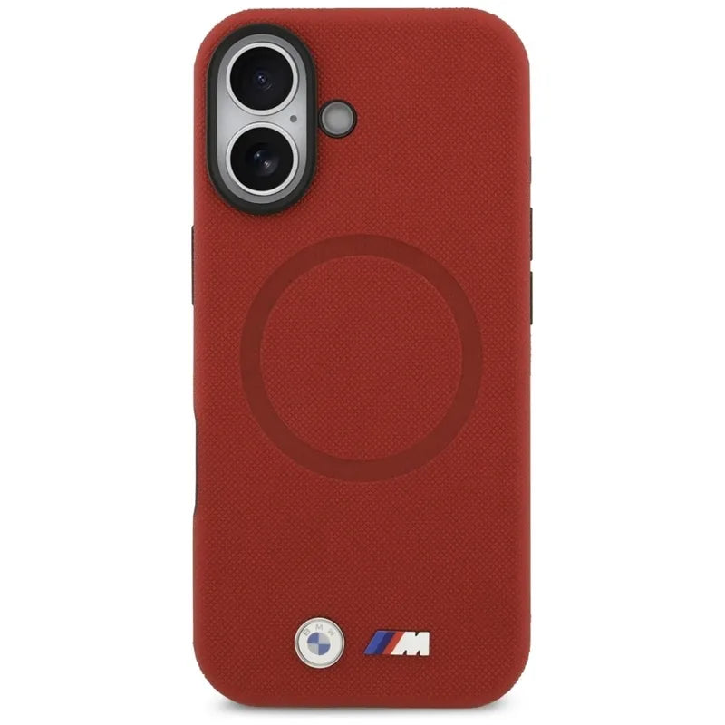 BMW M FW Metal Logo MagSafe – dėklas iPhone 17 (raudonas)