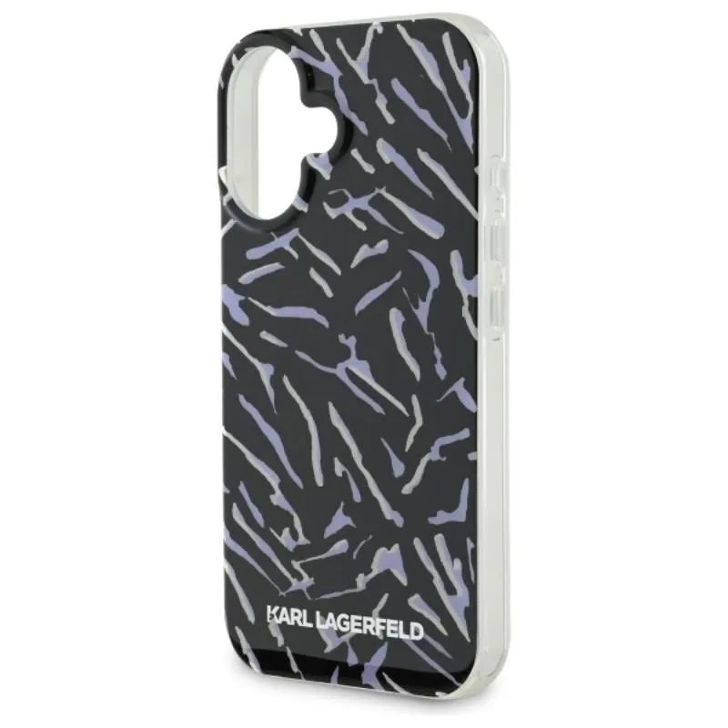 Karl Lagerfeld Zebra With Cord – dėklas iPhone 16 (violetinis)