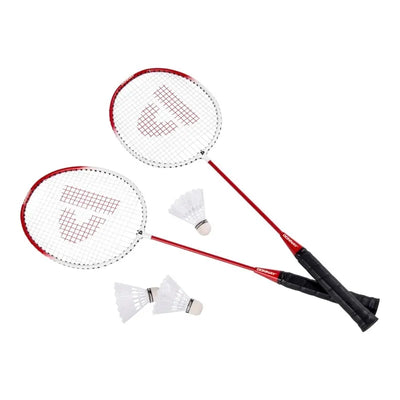 Donnay – 6 dalių badmintono rinkinys dėkle (raudonas)