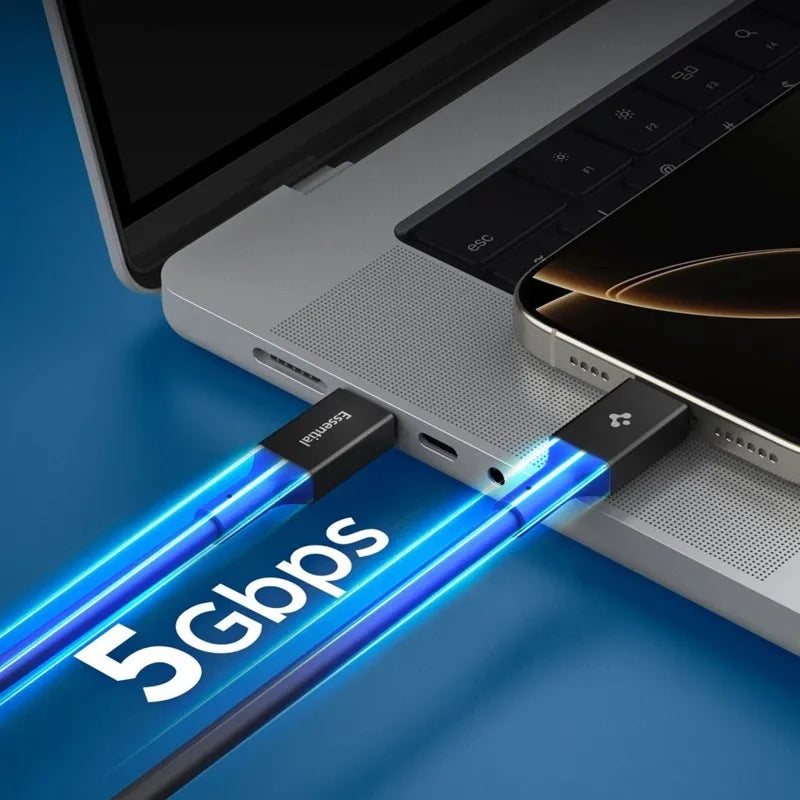 Spigen EB10020CC Essential – USB-C į USB-C PD kabelis 100W 2m (juodas)