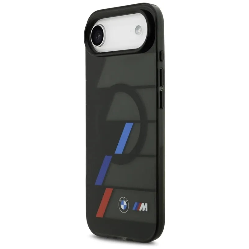 BMW M IML Metal Buttons Tricolor Lines MagSafe – dėklas iPhone Air (juodas)