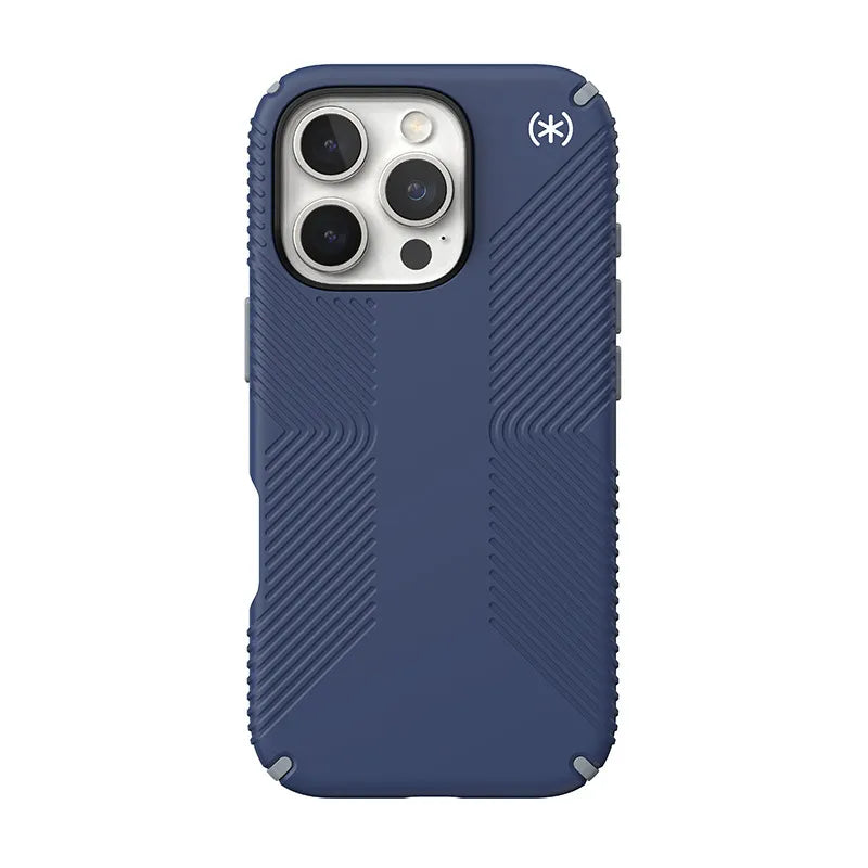 Speck Presidio2 Grip - iPhone 16 Pro dėklas (Coastal Blue / Dust Gray / White)
