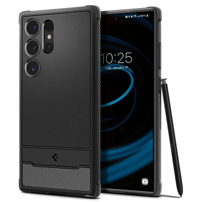 Spigen Rugged Armor - Dėklas, skirtas Samsung Galaxy S24 Ultra (Matinė juoda)