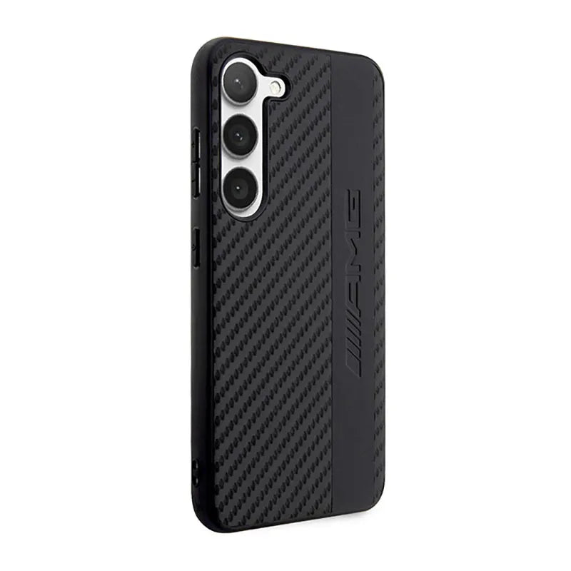 AMG Carbon Stripe & Embossed – dėklas Samsung Galaxy S23+ (juodas)