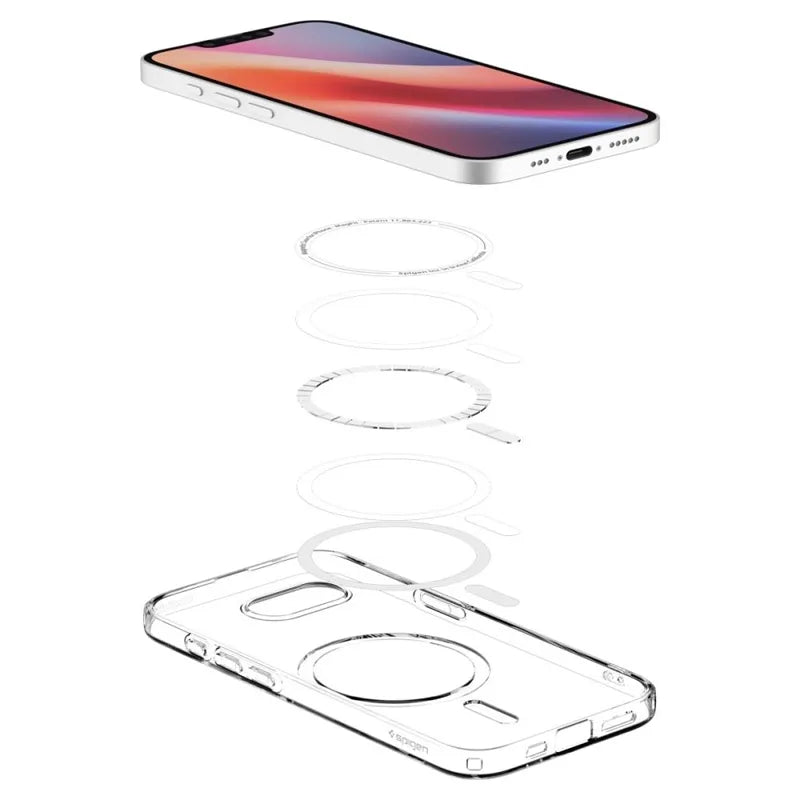 Spigen Liquid Crystal Mag MagSafe – dėklas iPhone 17e / 16e (skaidrus)
