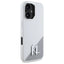Karl Lagerfeld Silicone Shadow Metal Initial MagSafe – dėklas iPhone 16 (baltas)
