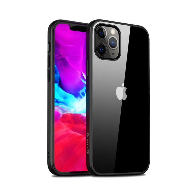 Crong Clear Cover – dėklas iPhone 12 Pro Max (juodas)