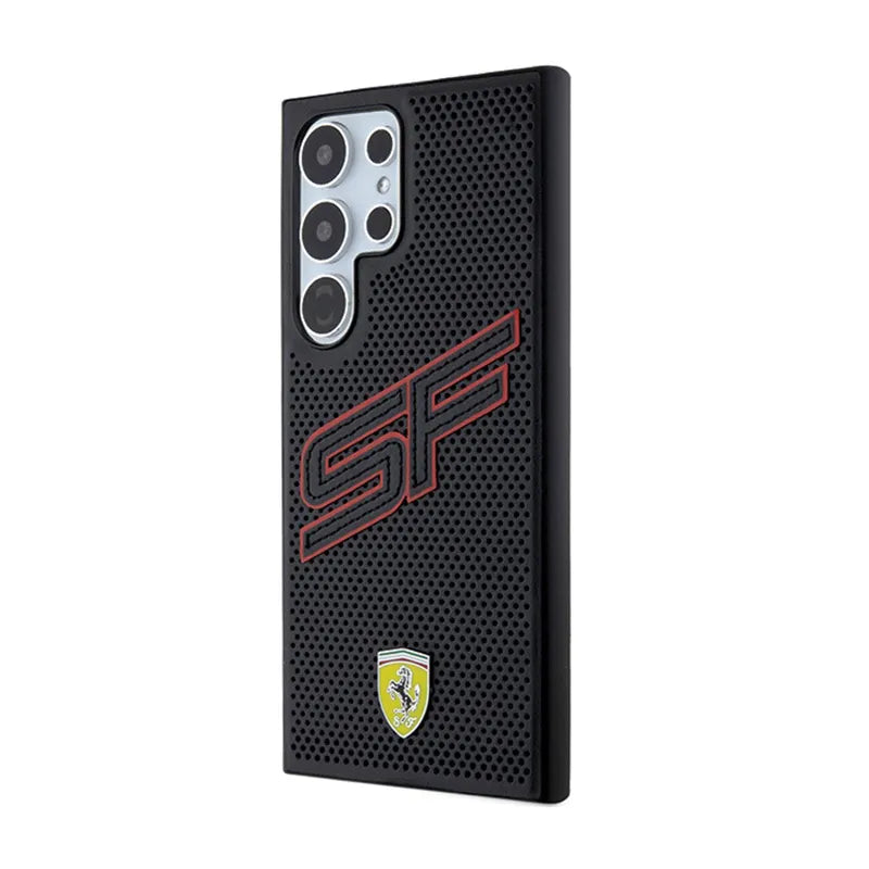 Ferrari Big SF Perforated - dėklas Samsung Galaxy S24 Ultra (juodas)