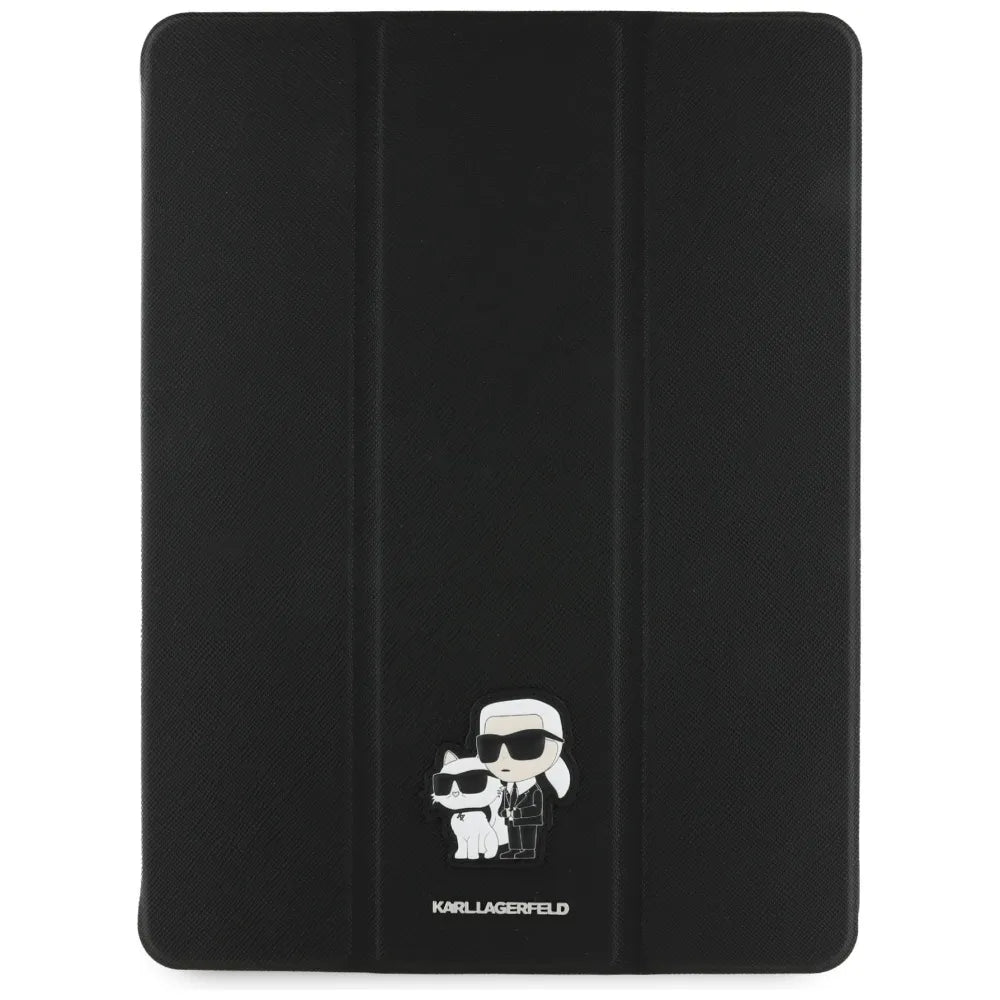 Karl Lagerfeld Book Cover Saffiano Magnetic Karl & Choupette - Dėklas iPad Air 13" M3 (2025) / iPad Air 13" M2 (2024) (juodas)