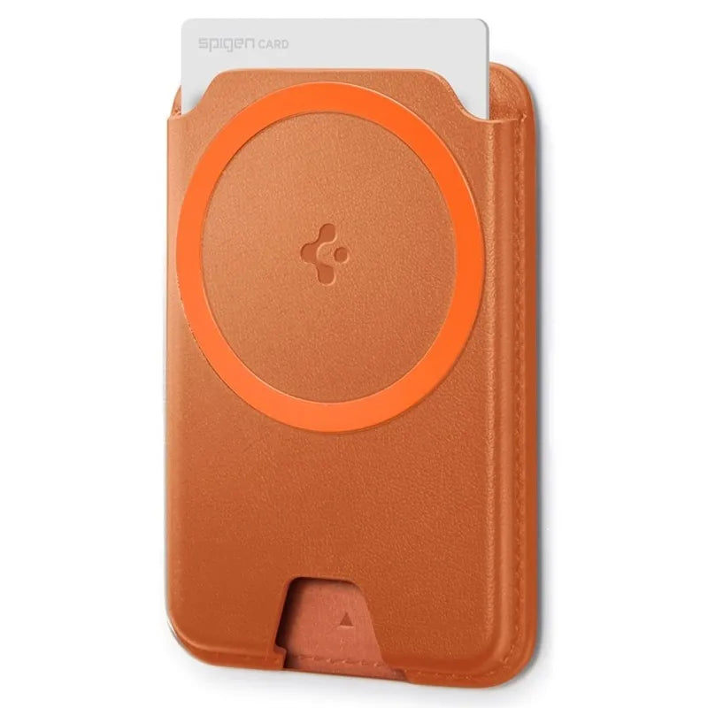 Spigen Valentinus MagFit + MagSafe – magnetinė piniginė (Metallic Orange)
