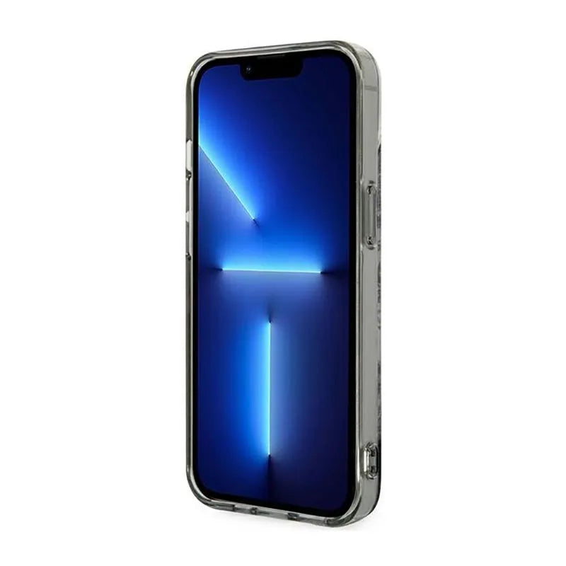 „Guess Porcelain Collection“ – dėklas „iPhone 14 Plus“ telefonui (pilkas)