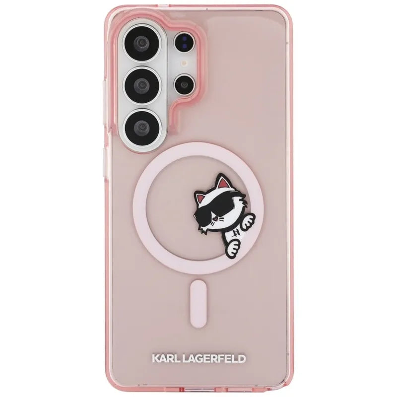 Karl Lagerfeld IML Peekaboo Choupette MagSafe – Samsung Galaxy S26 Ultra dėklas (rožinis)