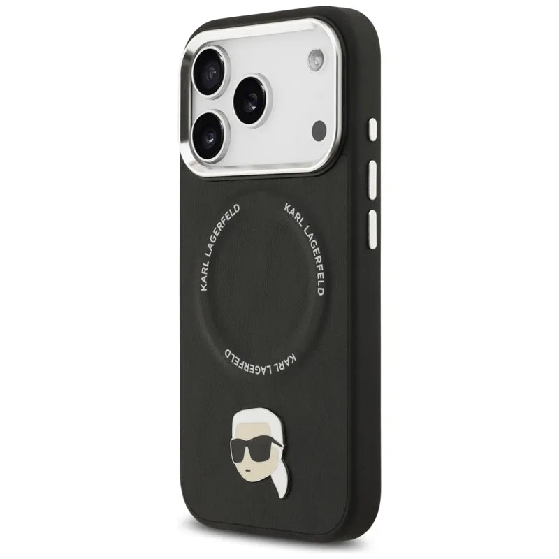 Karl Lagerfeld Karl Pin MagSafe – dėklas iPhone 17 Pro (juodas)