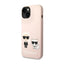 Karl Lagerfeld Liquid Silicone Karl & Choupette MagSafe – dėklas, skirtas iPhone 14 Plus (rožinis)